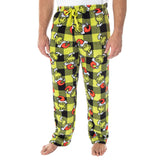 Dr. Seuss Men's GRINCH Sneaky Face Fleece Plush Pajama Pants