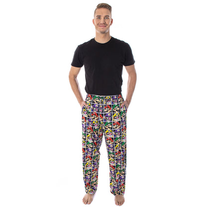 Nintendo Pajamas Men's Mario and Villains Men's Grid Pajama Pants