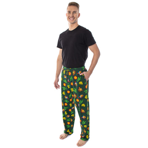 Nintendo Adult Donkey Kong and Diddy Kong Tropical Soft Cotton Pajama Pants