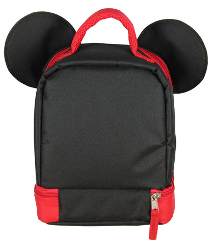 Mickey Mouse Dual Compartment 3D Ears Winking Mickey Insulated Lunch Box 10"