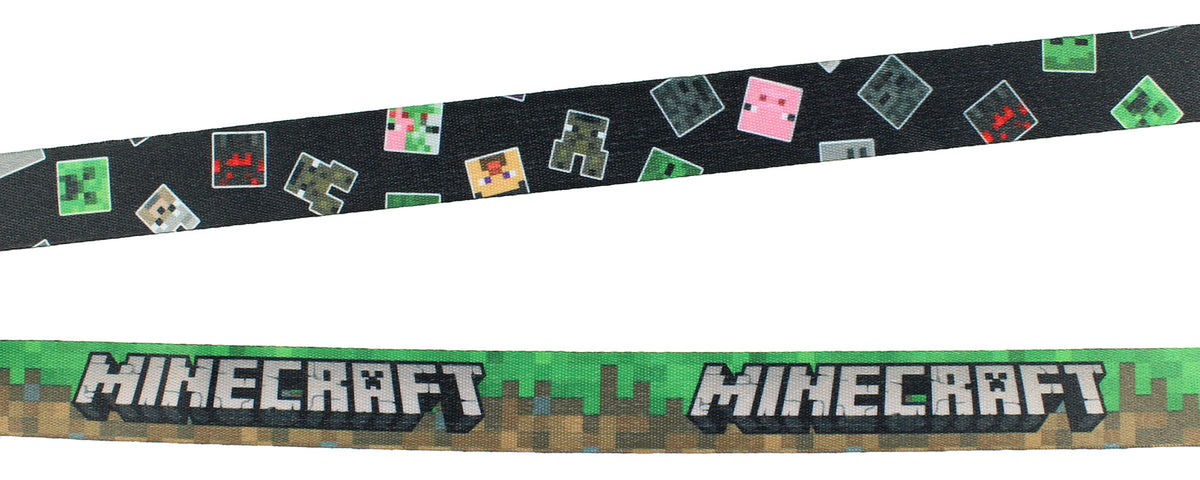 Minecraft ID Lanyard Badge Holder Classic Logo With Metal Charm Pendant