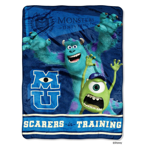 Disney Monsters Inc University Scarers in Training Micro Raschel Blanket 46"x60"