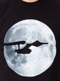 Star Trek Men's Starship Enterprise Silhouette Moon Background T-Shirt