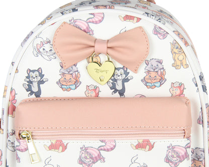 Disney Cats Saffiano Faux Leather Tote Bag Mini Backpack 12"