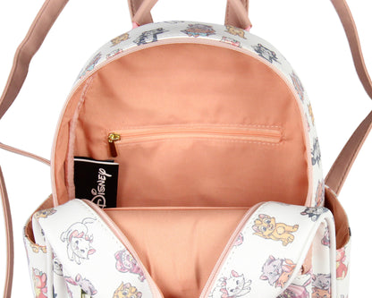 Disney Cats Saffiano Faux Leather Tote Bag Mini Backpack 12"