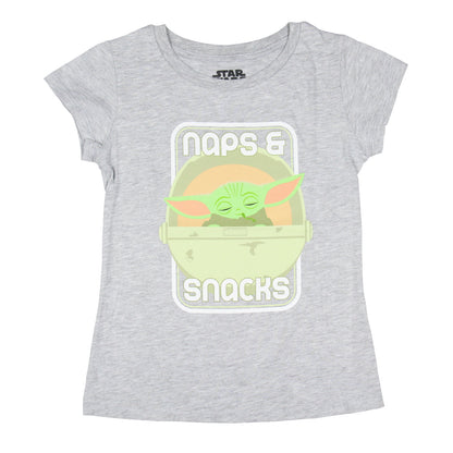 Star Wars Girls' Baby Grogu Naps & Snacks Short Sleeve Kids T-Shirt