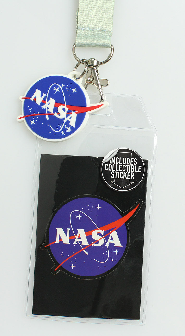 NASA ID Lanyard Badge Holder Classic Logo With 2" Charm Pendant