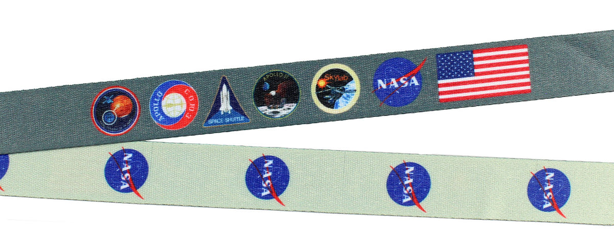 NASA ID Lanyard Badge Holder Classic Logo With 2" Charm Pendant