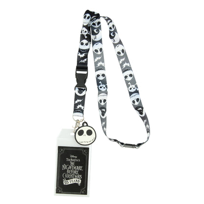 Nightmare Before Christmas Jack ID Lanyard Badge Holder With 1.5" Charm Pendant - Seven Times Six