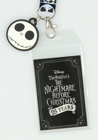 Nightmare Before Christmas Jack ID Lanyard Badge Holder With 1.5" Charm Pendant