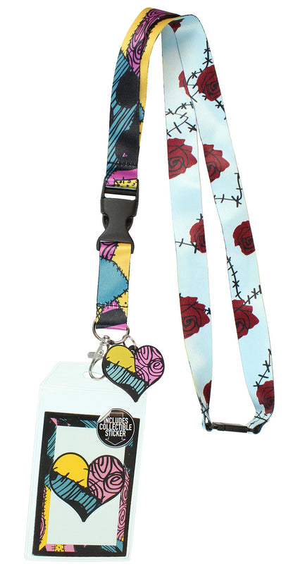 Nightmare Before Christmas Sally ID Lanyard Badge Holder With 1.5" Charm Pendant