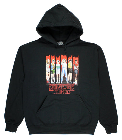 Stranger Things Men's Blurred Character Panel Sweatshirt Pullover Hoodie