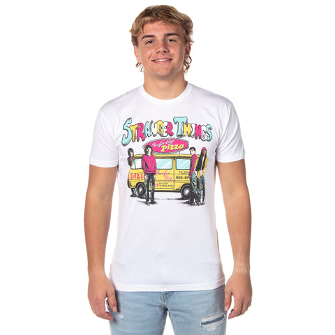 Strangers Things Men's Surfer Boy Pizza Van And Crew T-Shirt Tee