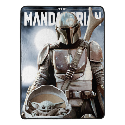 Star Wars The Mandalorian "The Child" Never Easy Super Plush Throw Blanket 46" x 60" (117cm x 152cm)