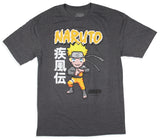 Naruto Shippuden Mens' Uzumaki Pixelated Kanji Print Big & Tall T-Shirt