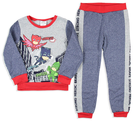 PJ Masks Boys' Wings Stripes Shields Pullover and Jogger 2 Piece Outfit Set