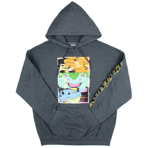 Pokemon Men's Distortion Box Charizard Venusaur Blastoise Pullover Hoodie