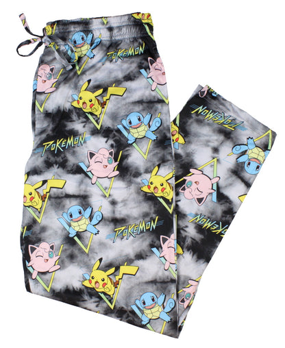 Pokemon Men's Pikachu Squirtle and Jigglypuff Tie Dye Sleep Pajama Pants