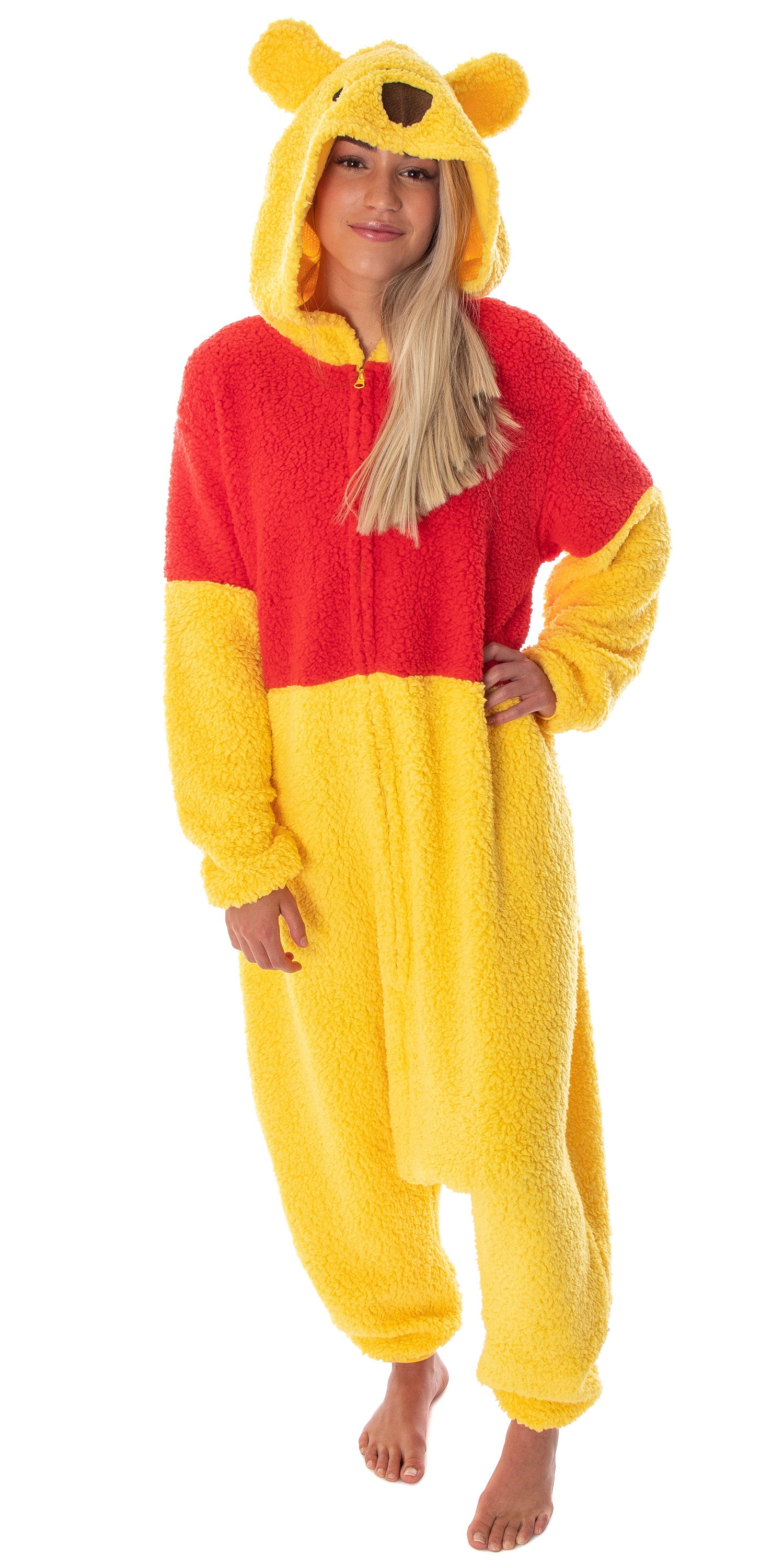 Disney Winnie The Pooh Adult Pooh Bear Costume Kigurumi Union Suit Pajama Outfit