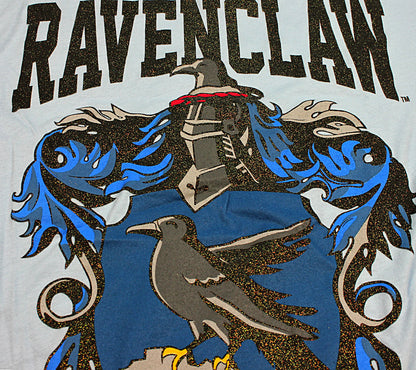 Harry Potter Ravenclaw House Juniors Blue T-shirt (Glitter Blue, XX-Large) Adult
