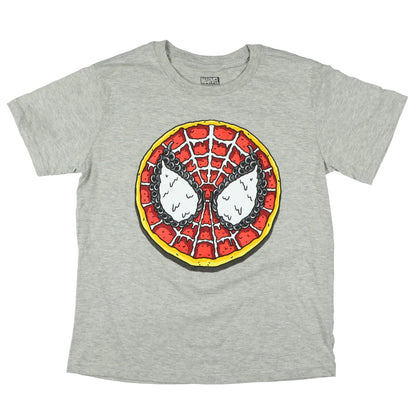 Marvel Spider-Man Shirt Boys' Pizza Face Short Sleeve Graphic Top