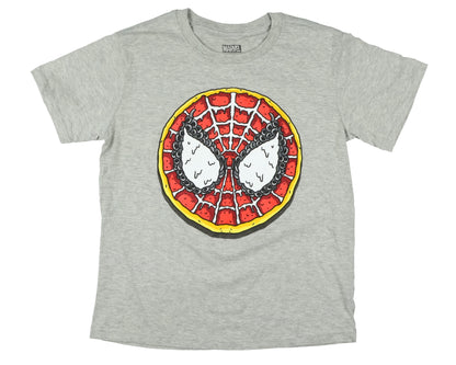Marvel Spider-Man Shirt Boys' Pizza Face Short Sleeve Graphic Top
