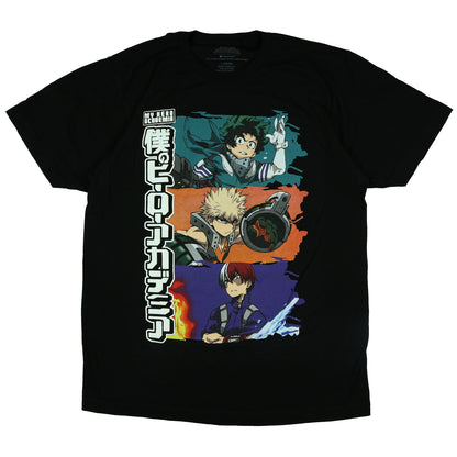 My Hero Academia Men's T-Shirt Stacked Character Scenes Graphic Print Tee