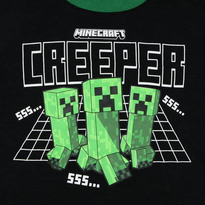 Minecraft Sweatshirt Boy's Creeper Fleece Lined Long Sleeve Pullover