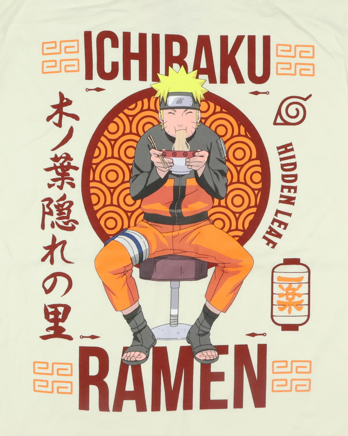 Naruto T-Shirt Men's Ichiraku Hidden Leaf Ramen Short Sleeve Tee