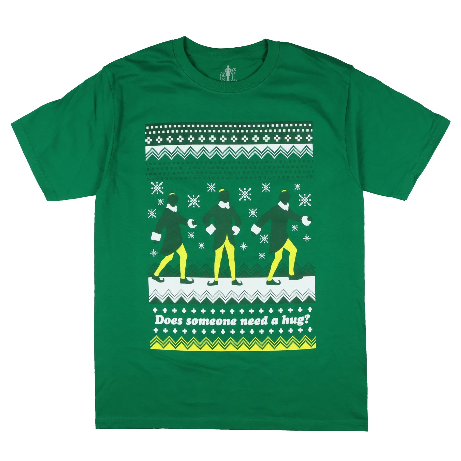 Elf T-Shirt Men's Buddy Does Someone Need a Hug Ugly Sweater Tee