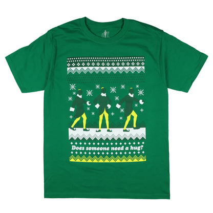 Elf T-Shirt Men's Buddy Does Someone Need a Hug Ugly Sweater Tee