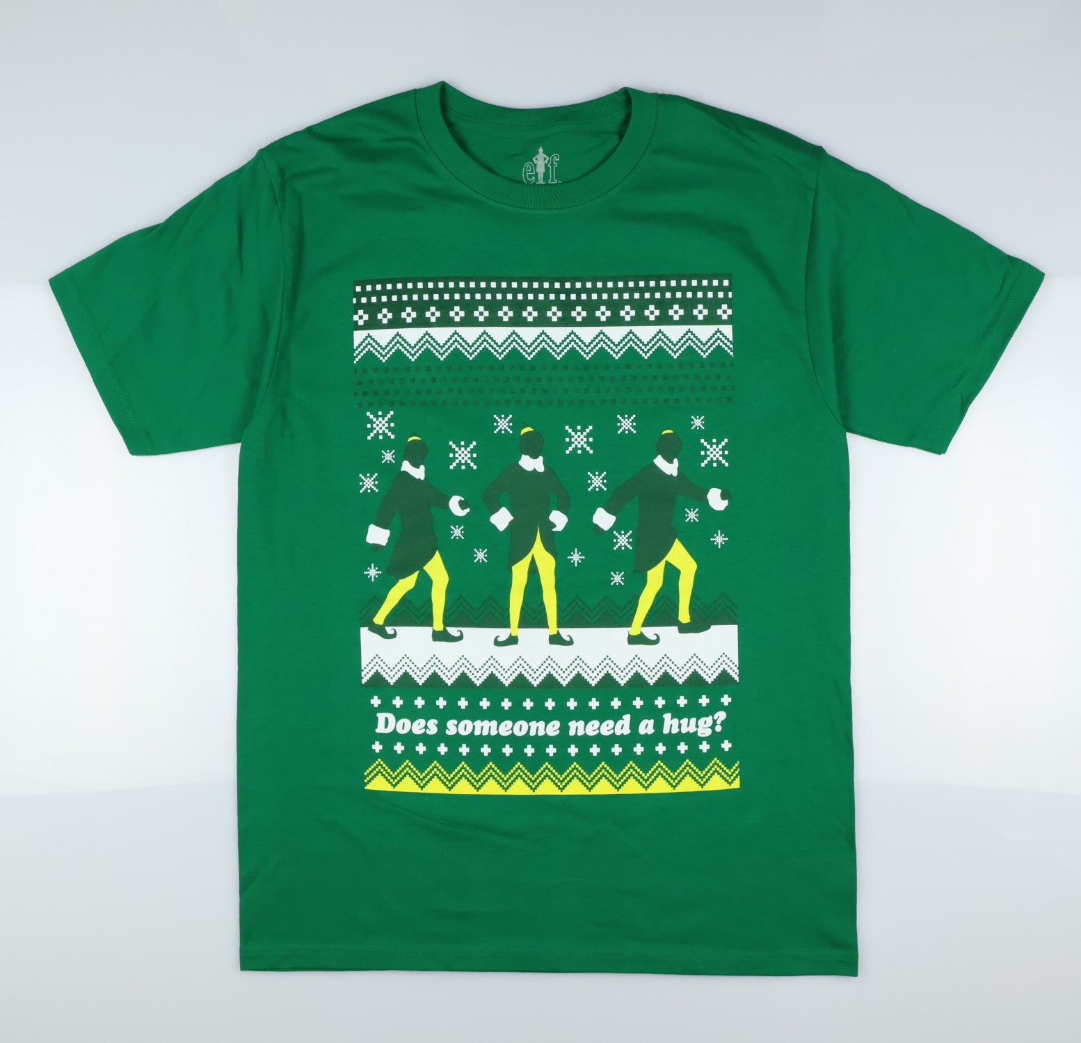 Elf T-Shirt Men's Buddy Does Someone Need a Hug Ugly Sweater Tee