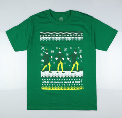 Elf T-Shirt Men's Buddy Does Someone Need a Hug Ugly Sweater Tee