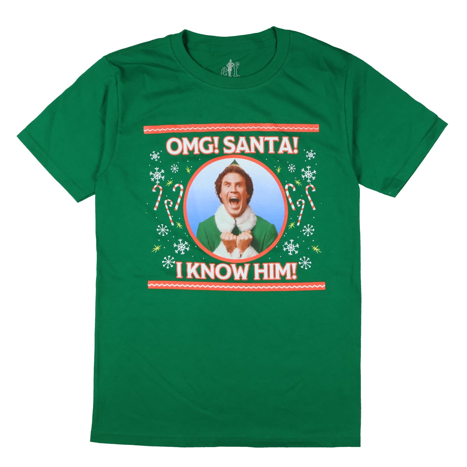 Elf Buddy T-Shirt Men's OMG Santa I know Him Holiday Tee