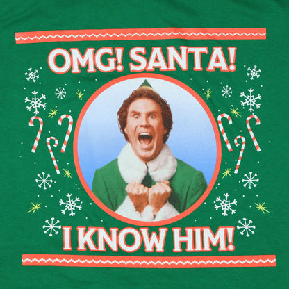 Elf Buddy T-Shirt Men's OMG Santa I know Him Holiday Tee