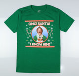 Elf Buddy T-Shirt Men's OMG Santa I know Him Holiday Tee