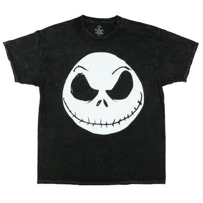 Disney Men's Nightmare Before Christmas T-Shirt Jack Face Mineral Wash Tee