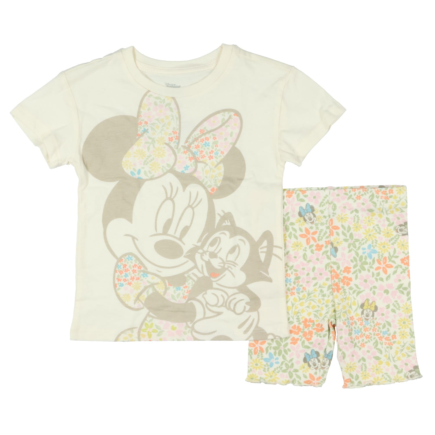 Minnie Mouse Girls 2 Piece Outfit Minnie And Figaro Shirt and Short Set