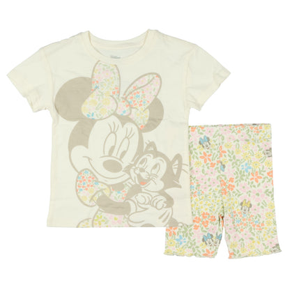 Minnie Mouse Girls 2 Piece Outfit Minnie And Figaro Shirt and Short Set