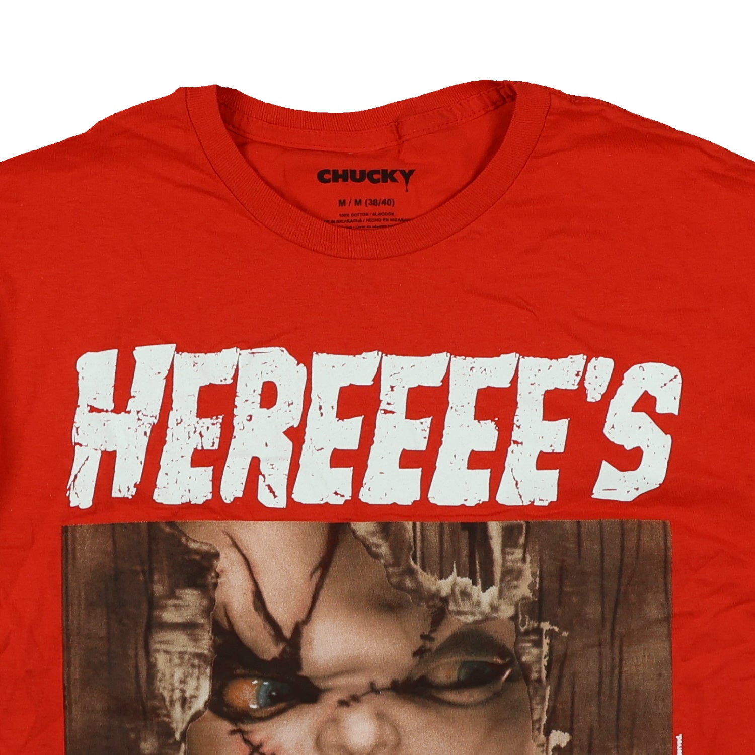 Chucky T-Shirt Men's Hereeee's Chucky Meme Short Sleeve Graphic Top