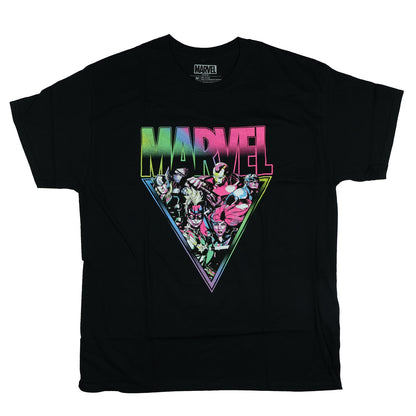 Marvel T-Shirt Men's Triangle Character Scene Logo Design Graphic Tee