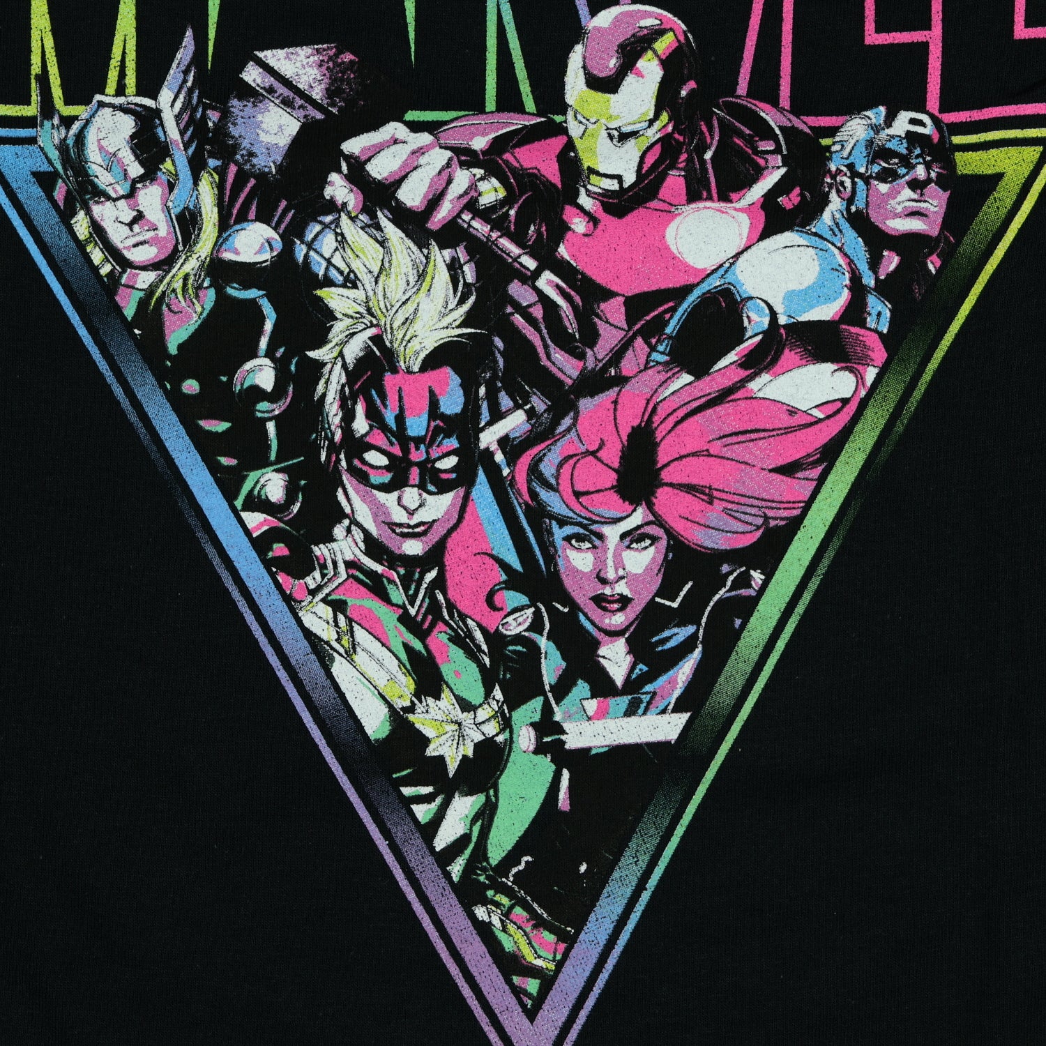 Marvel T-Shirt Men's Triangle Character Scene Logo Design Graphic Tee