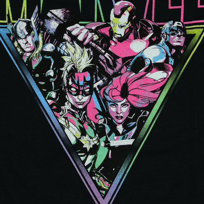 Marvel T-Shirt Men's Triangle Character Scene Logo Design Graphic Tee