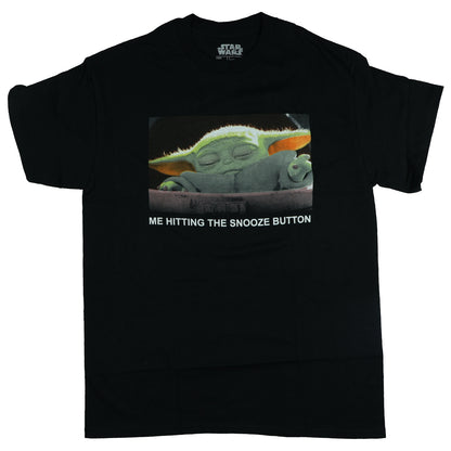 Disney Star Wars T-Shirt Women's Grogu Hitting Snooze Graphic Print Tee