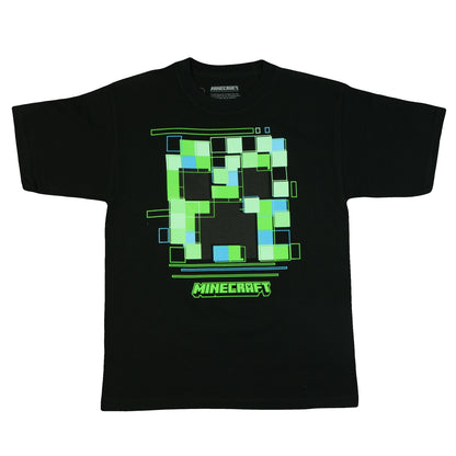 Minecraft T-Shirt Boys' Pixelated Face Design Short Sleeve Tee
