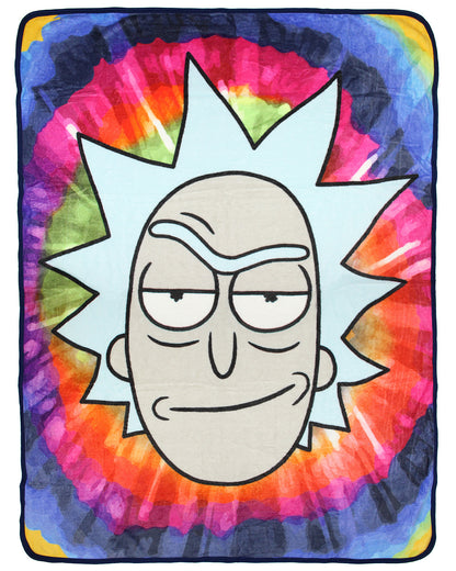 Rick and Morty Tie Dye Rick Micro Raschel Throw Blanket 46"x60" (116cm x 152cm)