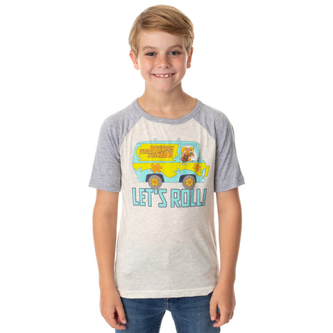 Scooby-Doo Boy's The Mystery Machine Let's Roll Collectible Raglan T-Shirt