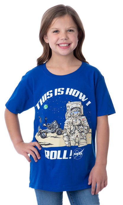 NASA Boys' This Is How I Roll Moon Rover Astronaut Graphic T-Shirt