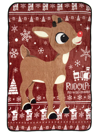 Rudolph The Red-Nosed Reindeer Soft Plush Fleece Throw Blanket 45" x 60"