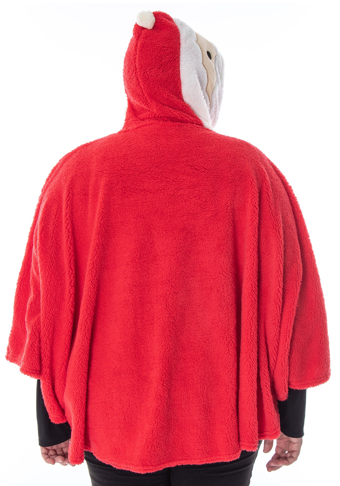 Santa Claus Pullover Costume Robe Red Plush Unisex Adult Christmas Hoodie